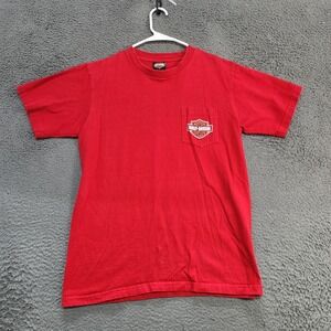Vintage Harley-Davidson Shirt Mens Large Red Dothan AL Pocket Graphic Tee 2005